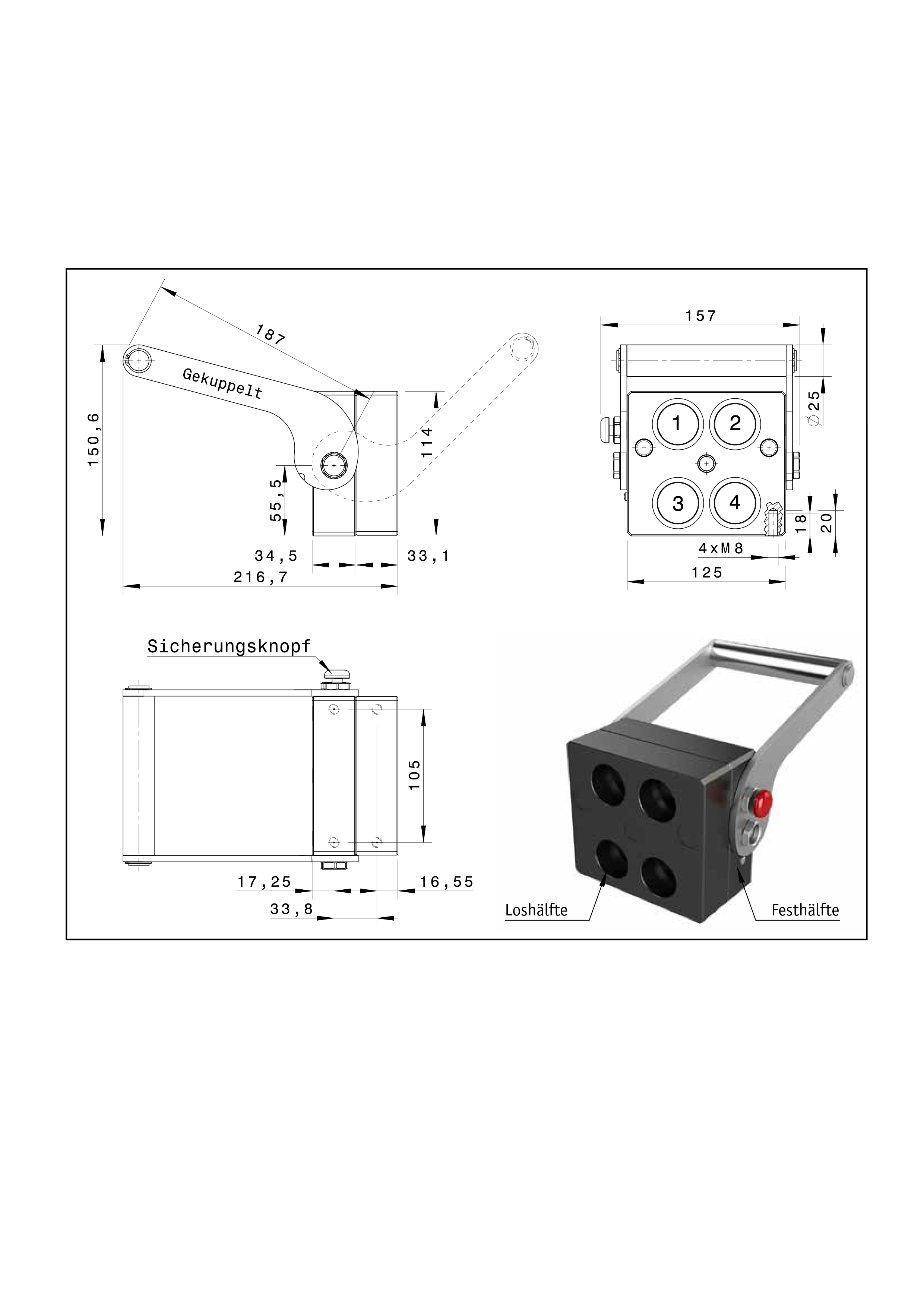 Multi-Kupplung kompl. 4-fach DP4 (4)