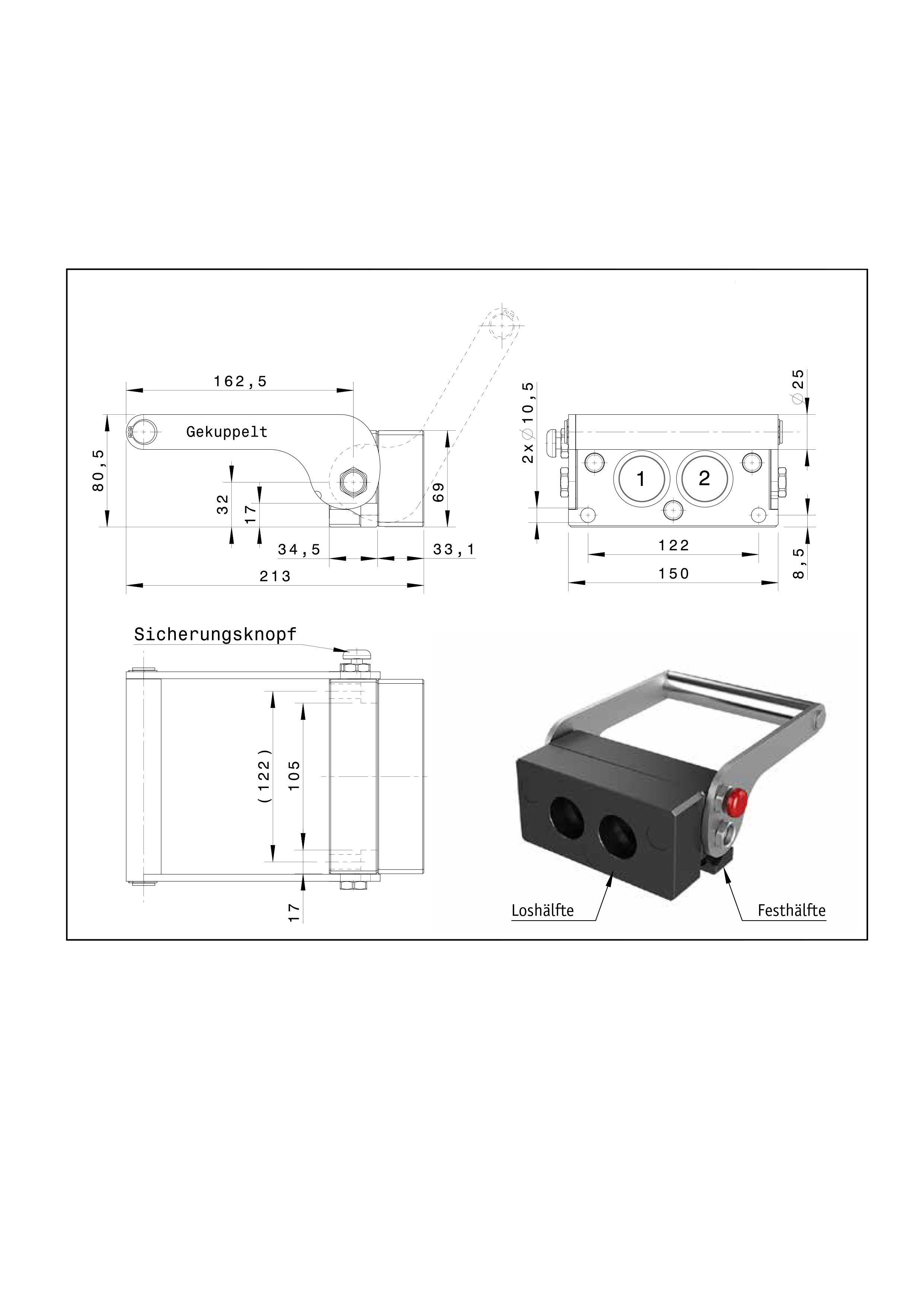 Multi-Kupplung kompl. 2-fach DP2 (2) LONG