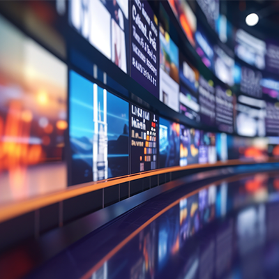 Monitorwand Nachrichten 